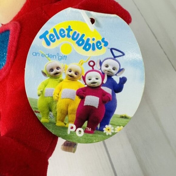 Vintage 1998 Teletubbies Po Red Sparkle Belly Plush Stuffed Toy Doll 7" Eden Tag - Picture 5 of 8
